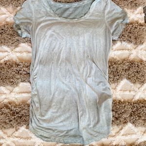 Maternity Green scoop neck short sleeve shirt